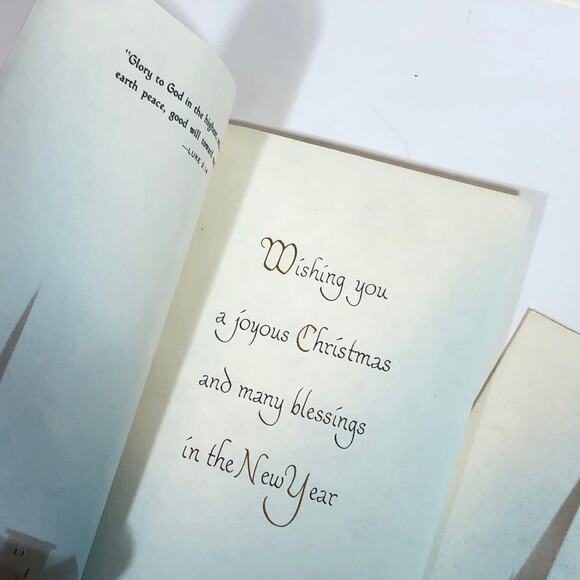 Vintage Christmas Cards Lot of 10 Gold Trees Puppy Religious Shabby Chic - Picture 3 of 14